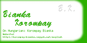 bianka korompay business card